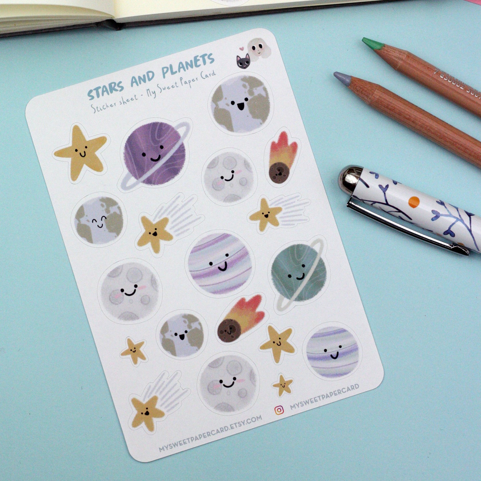 Moon stickers - Planet stickers - Star planner stickers – My Sweet ...