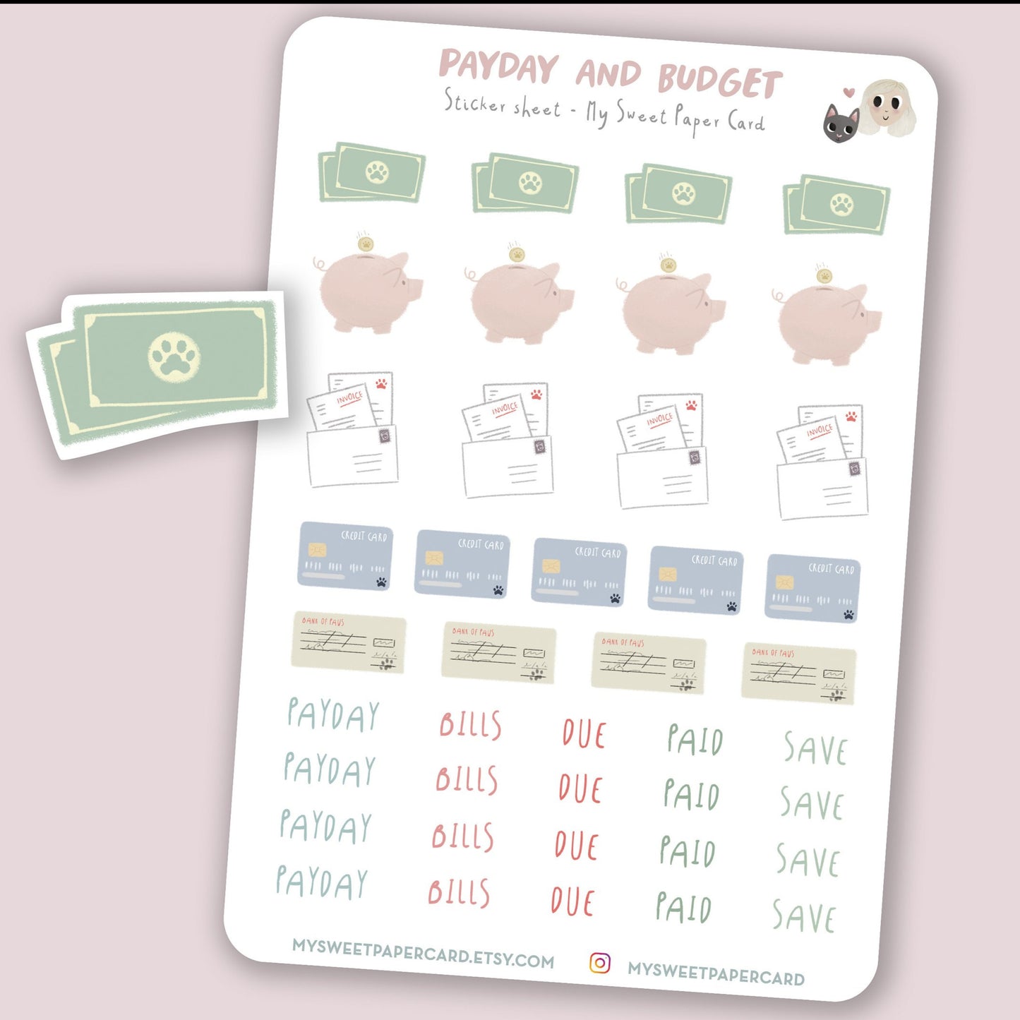 payday stickers for bullet journal