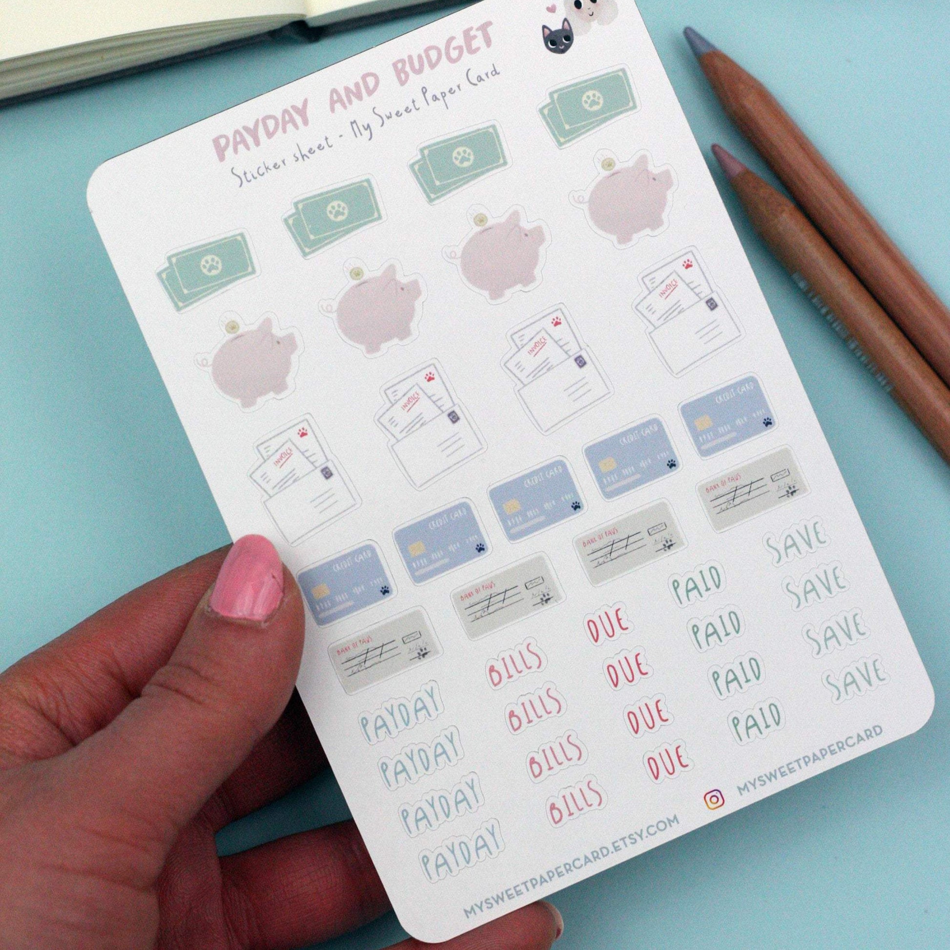 cute budget planner stickers