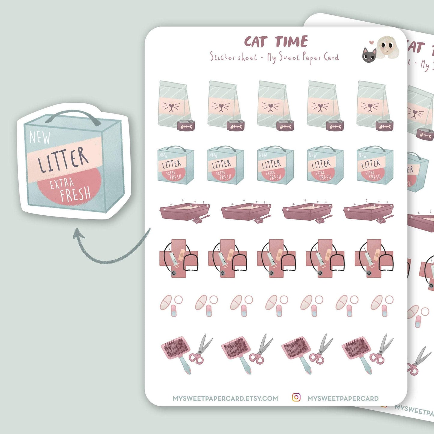 pet care planner stickers