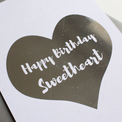 romantic birthday cards foiled heart