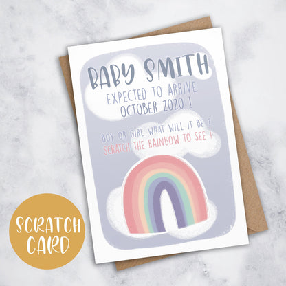 gender reveal scratch card