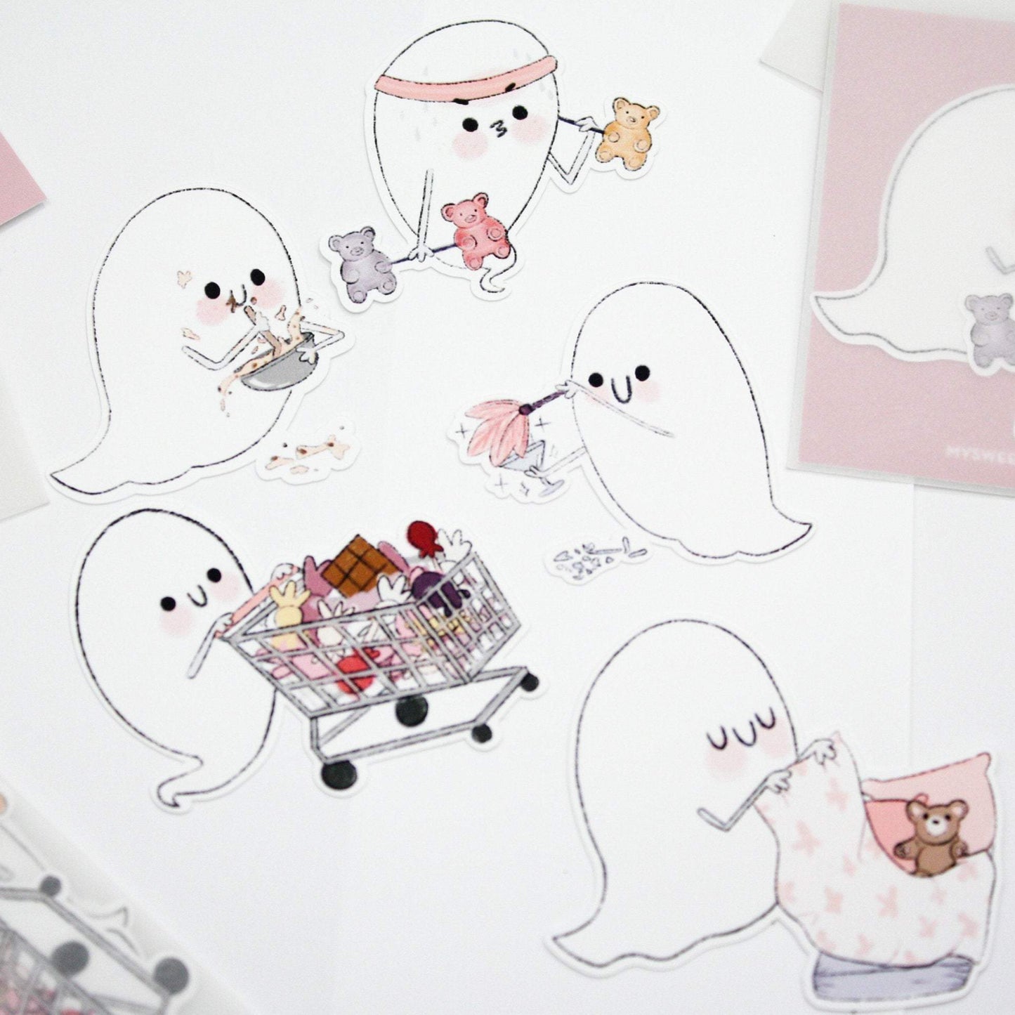 die cut ghost stickers