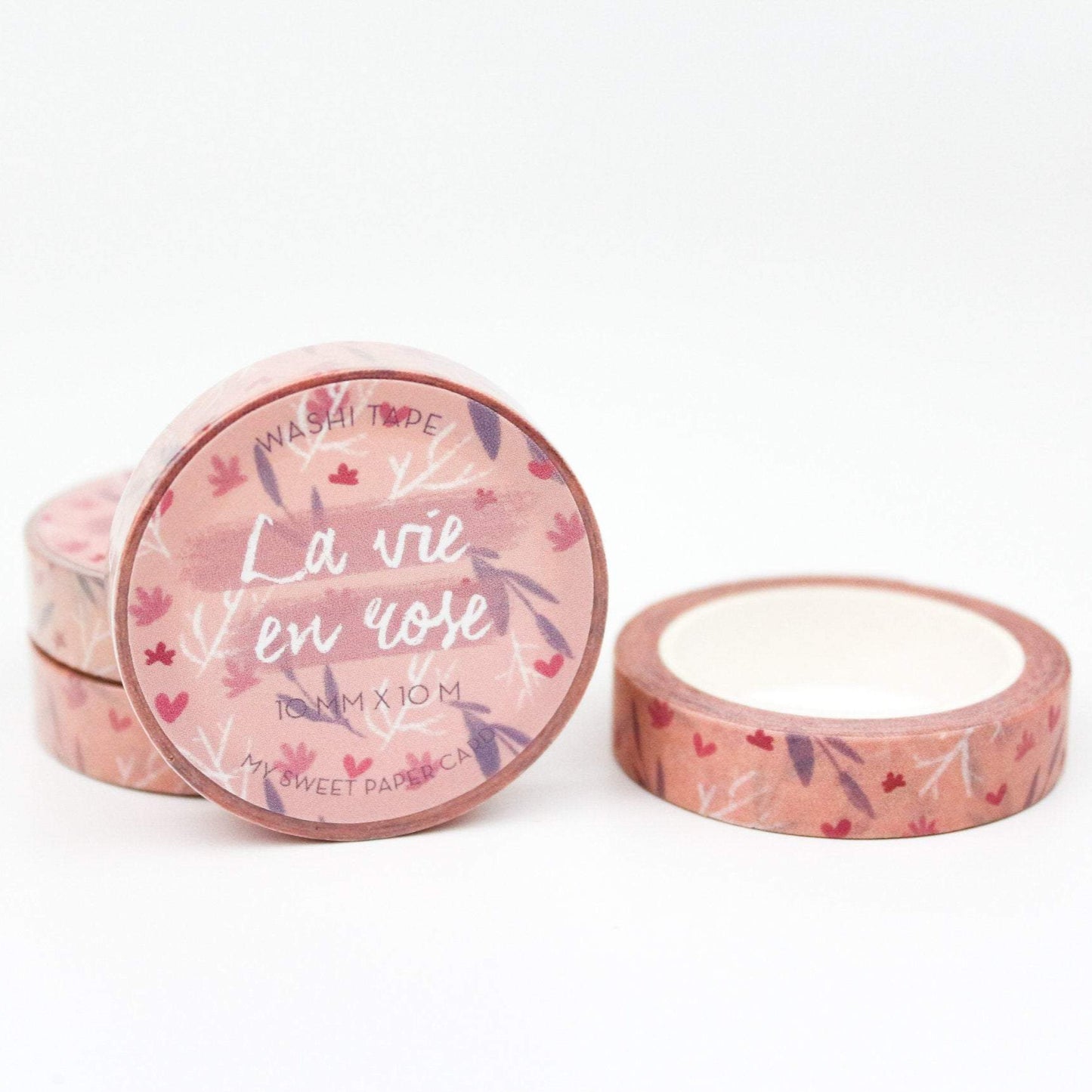 la vie en rose pink floral washi tape