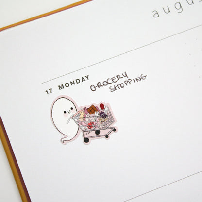 halloween planner stickers ghost shopping