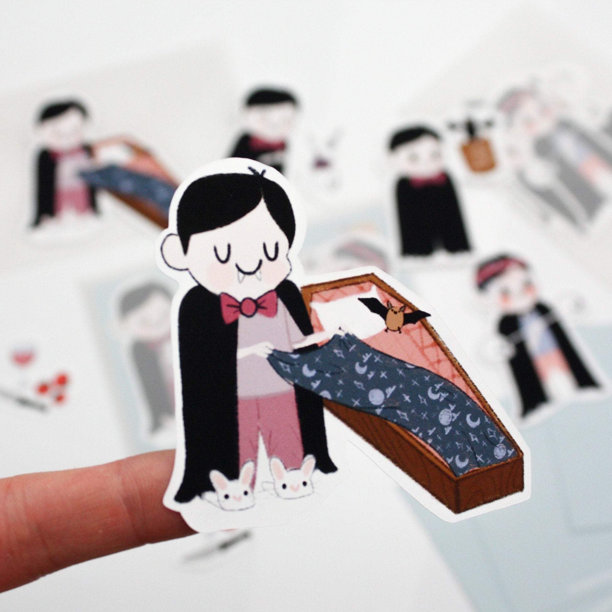 vampire in bed stickers
