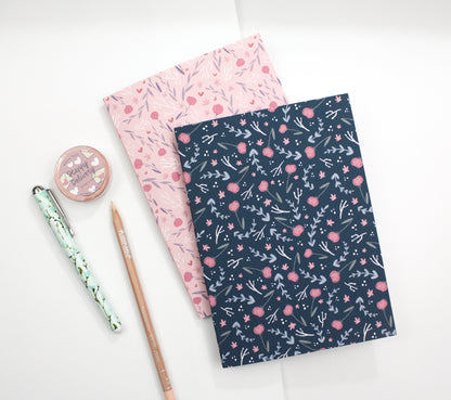 Blue flower Notebook - Cute notebooks