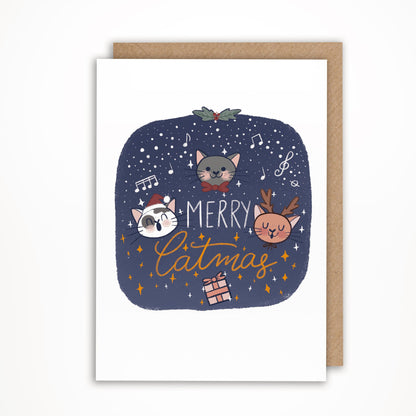 merry catmas cat chorale card