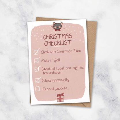 funny cat cards christmas checklist