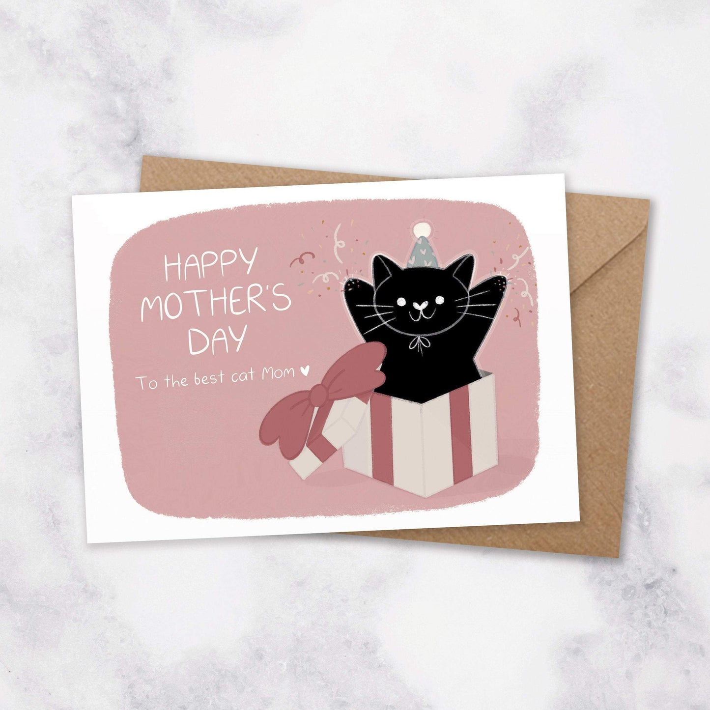 cat mum mothers day card