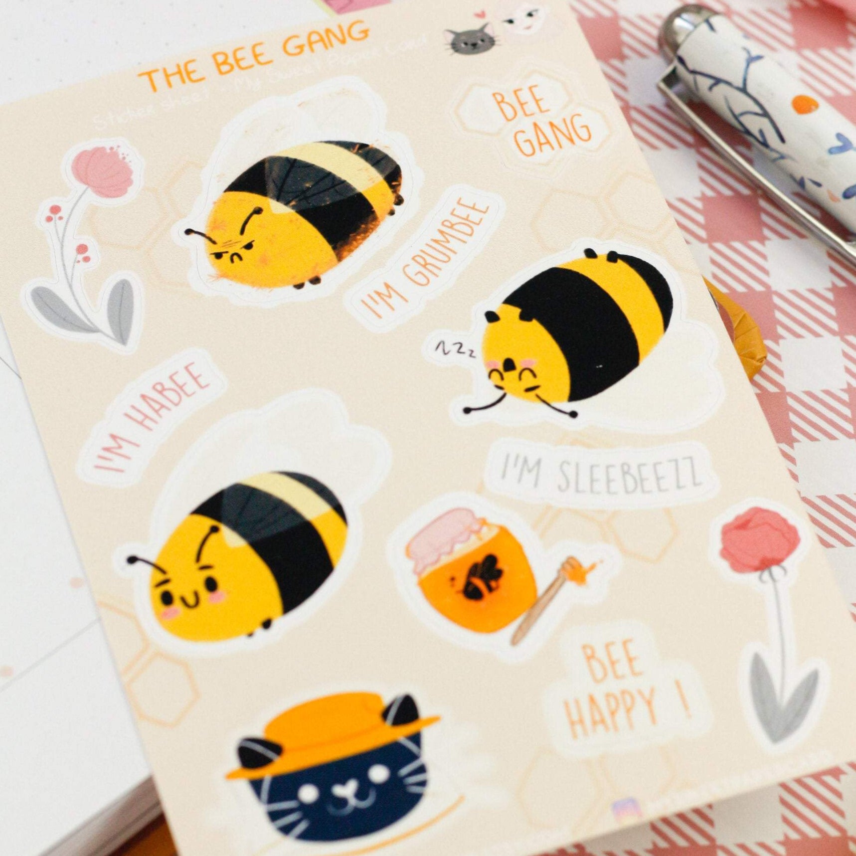 The bee gang stickers - Bumble bee planner stickers – My Sweet Paper Card