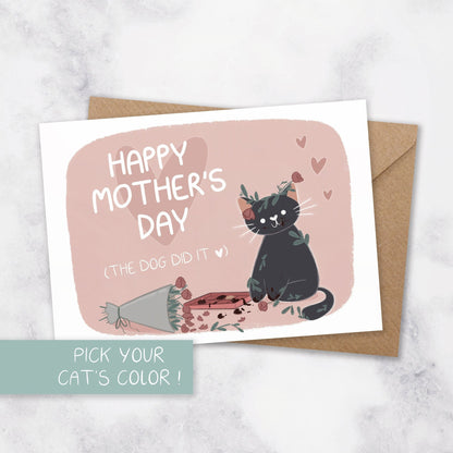 custom cat mothers day card