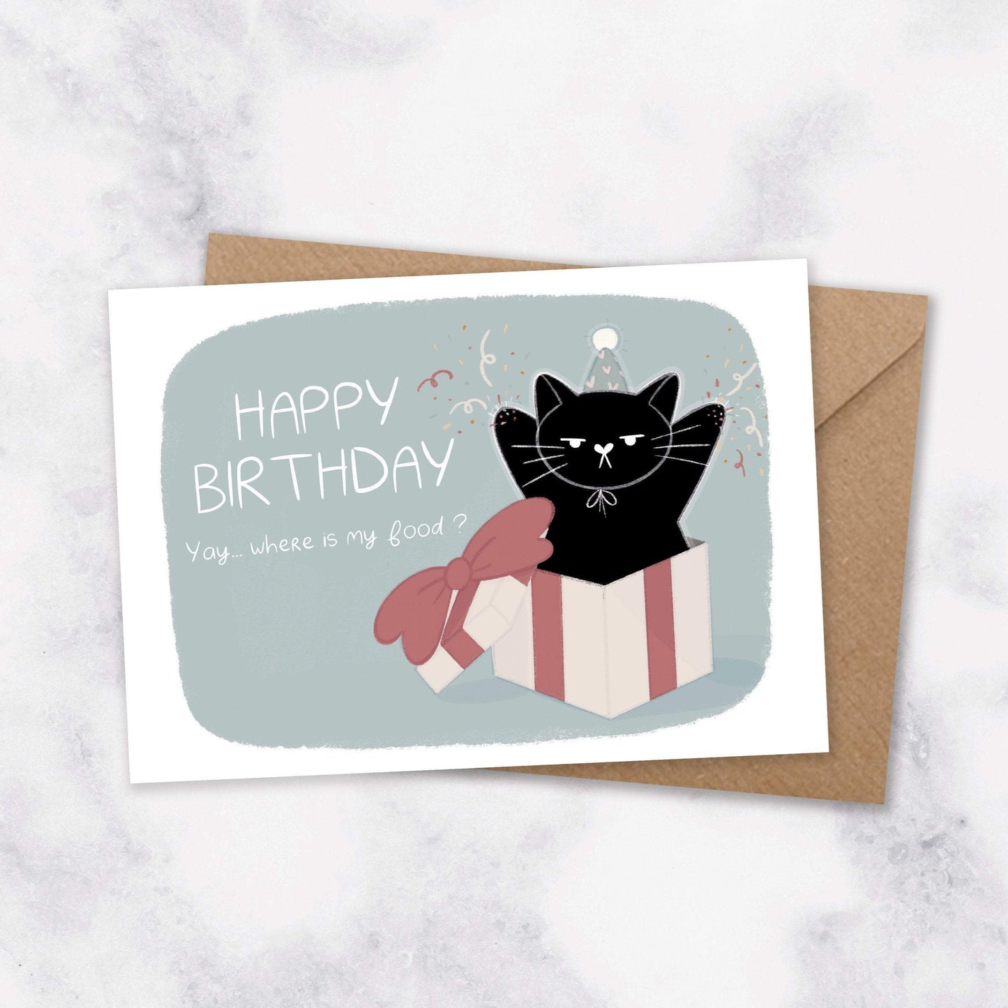 grumpy black cat birthday cards