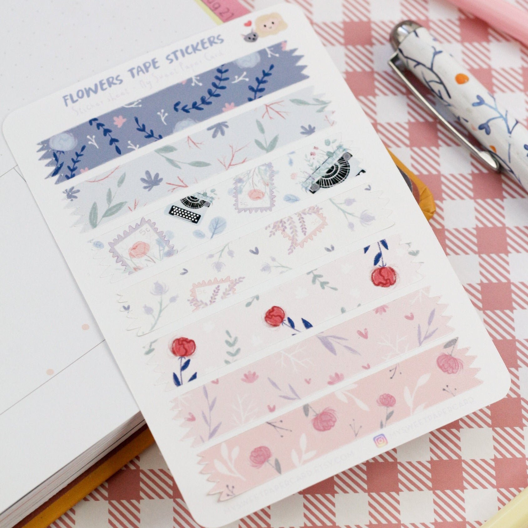 flowers tape stickers
