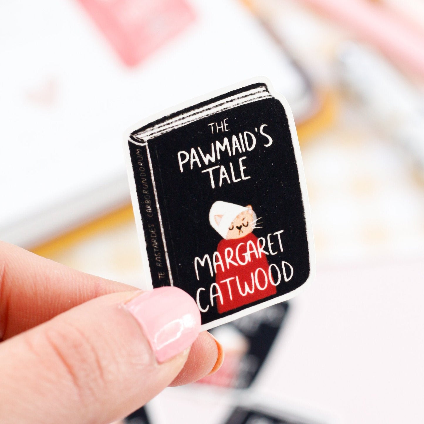 the pawmaid's tale cat book stickers