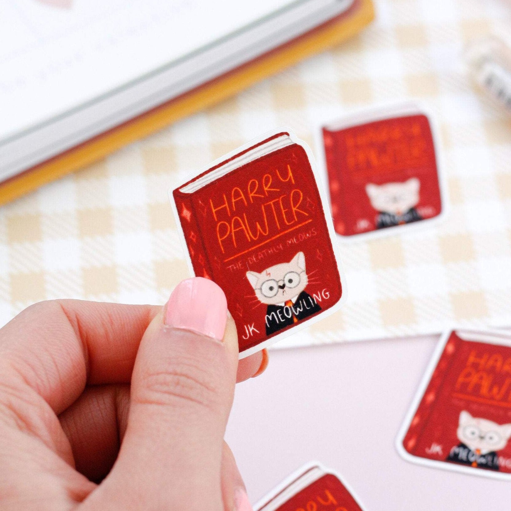 harry pawter cute cat book stickers