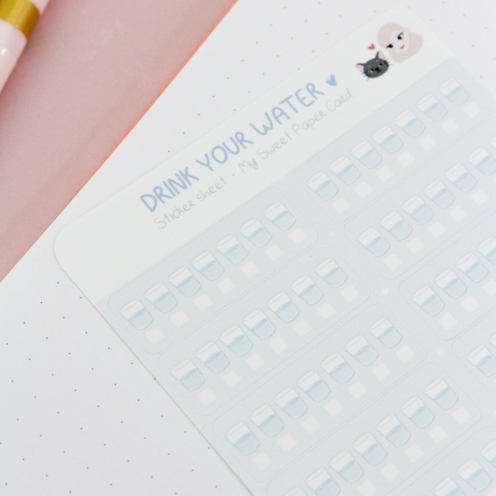 hydrate bullet journal stickers