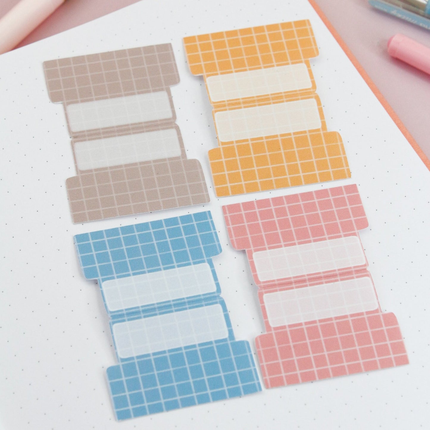 Pastel grid adhesive tabs 04
