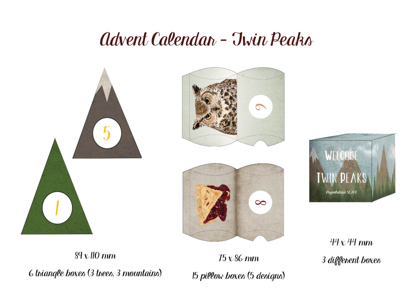 PDF - Calendrier de l'Avent Twin Peaks - Calendrier de l'Avent DIY