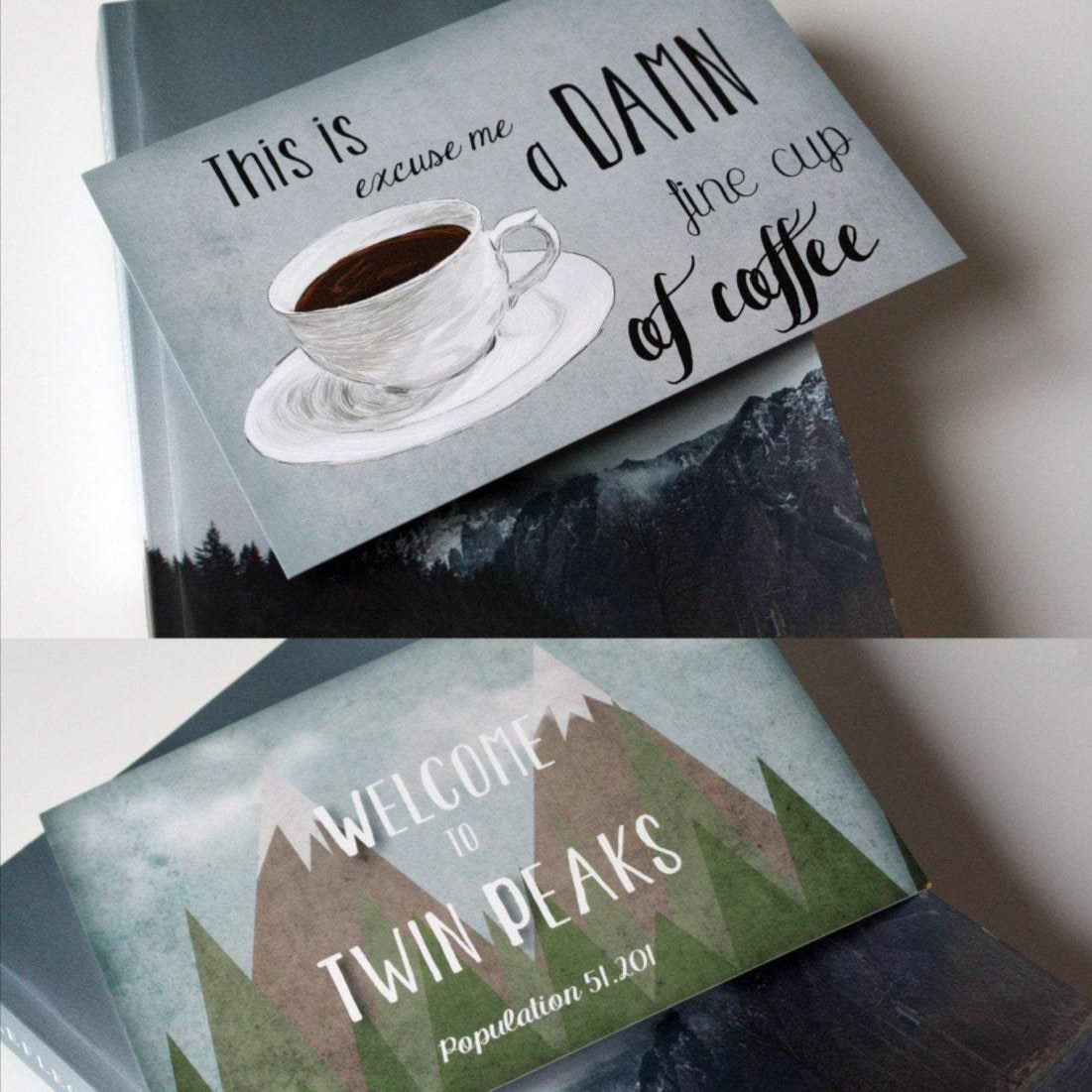 set of 2 twin peaks cards