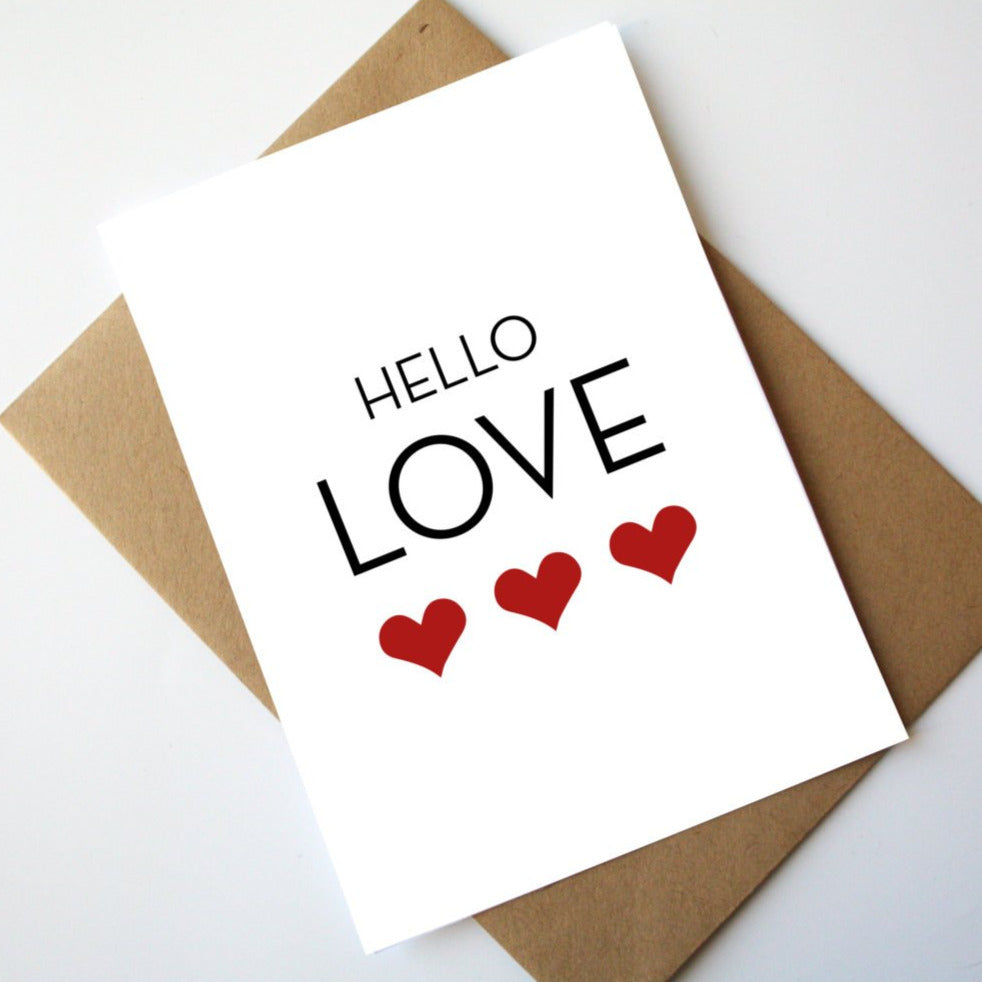 Hello Love valentines day card