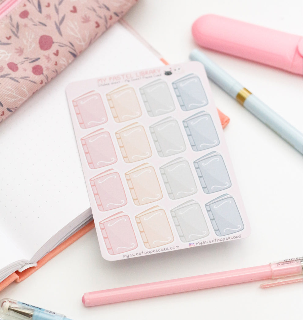 Pastel book stickers - Student stickers - Back to school stickers – My ...
