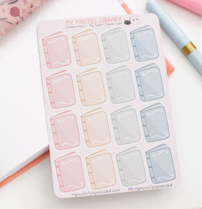 Pastel book stickers - Student stickers - Back to school stickers