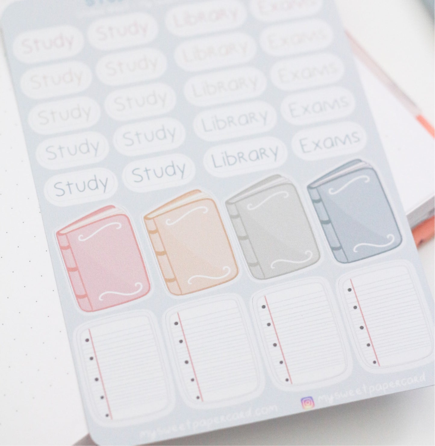 Pastel school stickers - Exam planner stickers - Back to school stickers
